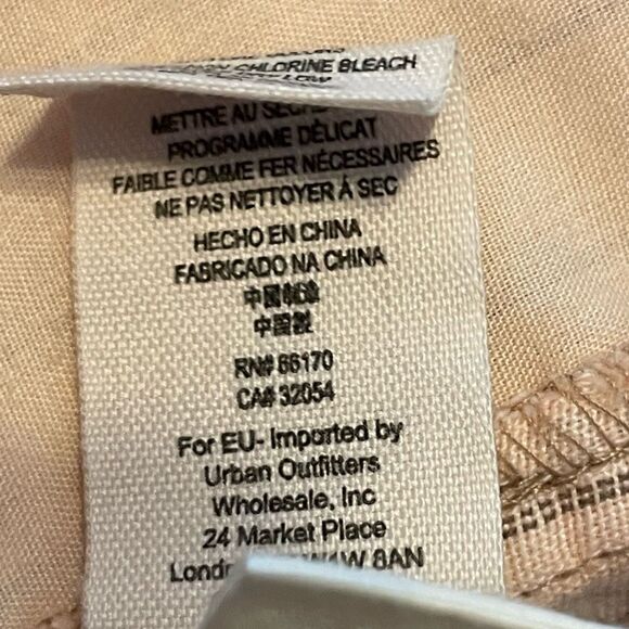 Free People Yarn Dye Stripe Linen Blend Belted Romper Pink Black Long Sleeve Sho - Picture 8 of 9